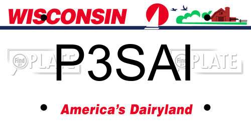 P3SAI Wisconsin License Plate