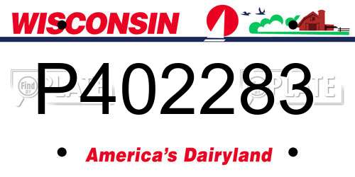 P402283 Wisconsin License Plate