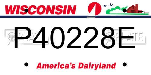 P40228E Wisconsin License Plate