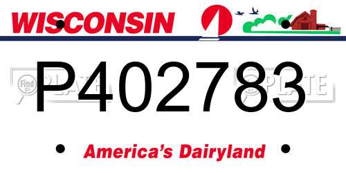 P402783 Wisconsin License Plate