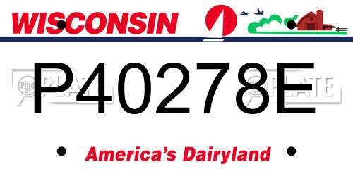 P40278E Wisconsin License Plate