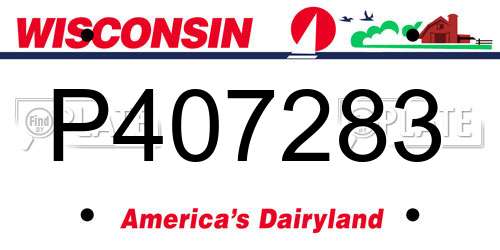 P407283 Wisconsin License Plate