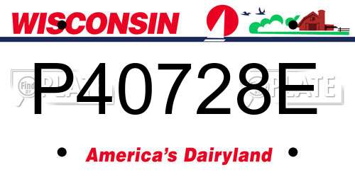 P40728E Wisconsin License Plate