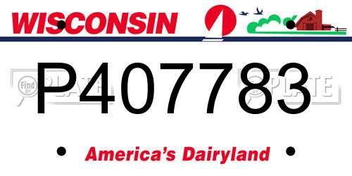 P407783 Wisconsin License Plate