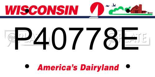P40778E Wisconsin License Plate