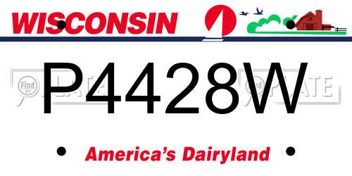 P4428W Wisconsin License Plate