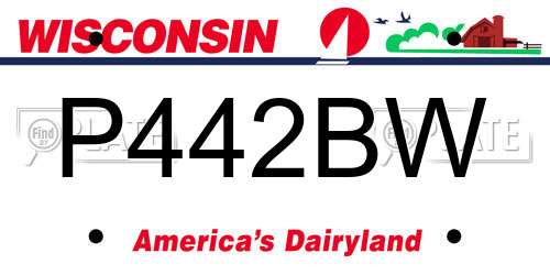 P442BW Wisconsin License Plate