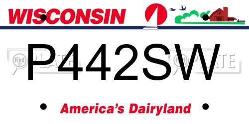 P442SW Wisconsin License Plate