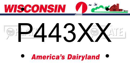 P443XX Wisconsin License Plate
