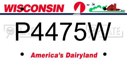 P4475W Wisconsin License Plate