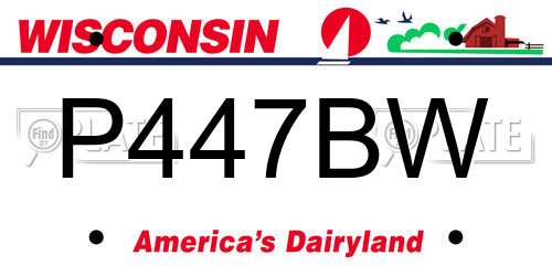 P447BW Wisconsin License Plate