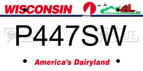 P447SW Wisconsin License Plate