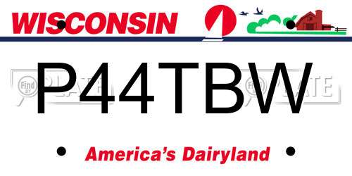 P44TBW Wisconsin License Plate