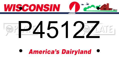 P4512Z Wisconsin License Plate
