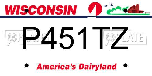P451TZ Wisconsin License Plate