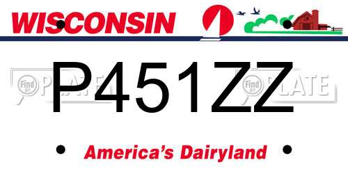 P451ZZ Wisconsin License Plate