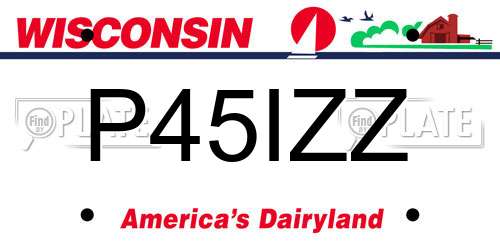 P45IZZ Wisconsin License Plate