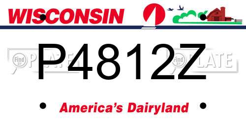 P4812Z Wisconsin License Plate
