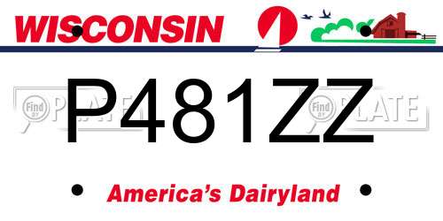 P481ZZ Wisconsin License Plate