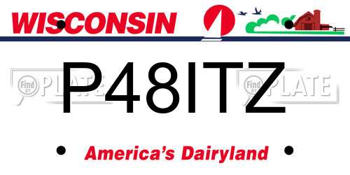 P48ITZ Wisconsin License Plate