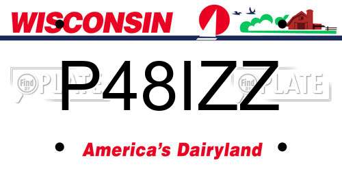 P48IZZ Wisconsin License Plate