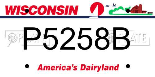 P5258B Wisconsin License Plate