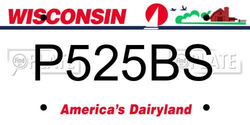 P525BS Wisconsin License Plate