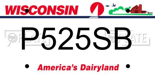 P525SB Wisconsin License Plate
