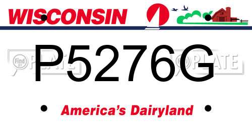 P5276G Wisconsin License Plate