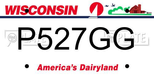 P527GG Wisconsin License Plate