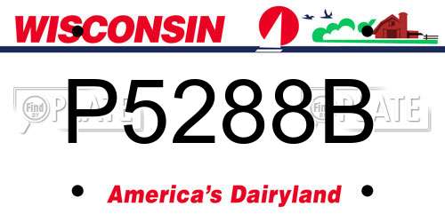 P5288B Wisconsin License Plate