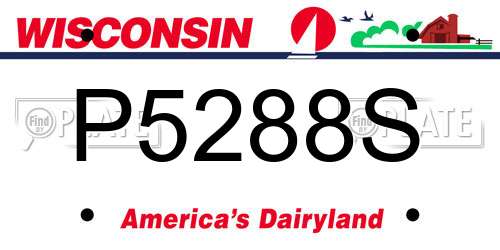 P5288S Wisconsin License Plate