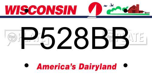 P528BB Wisconsin License Plate