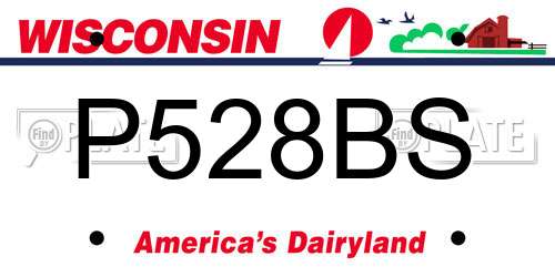 P528BS Wisconsin License Plate