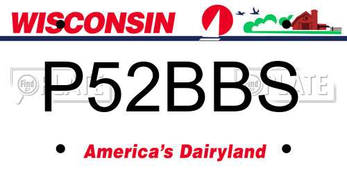 P52BBS Wisconsin License Plate