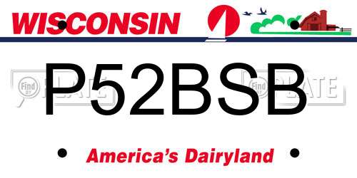 P52BSB Wisconsin License Plate