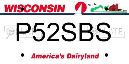 P52SBS Wisconsin License Plate