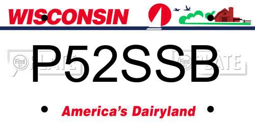 P52SSB Wisconsin License Plate