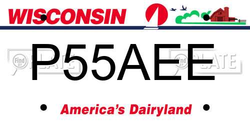 P55AEE Wisconsin License Plate