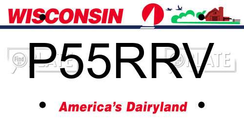 P55RRV Wisconsin License Plate