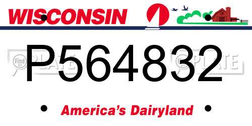 P564832 Wisconsin License Plate
