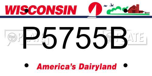 P5755B Wisconsin License Plate