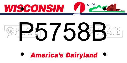 P5758B Wisconsin License Plate
