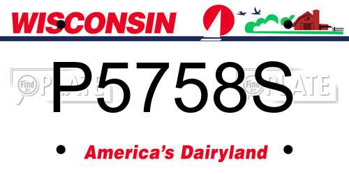P5758S Wisconsin License Plate