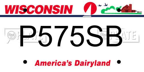 P575SB Wisconsin License Plate