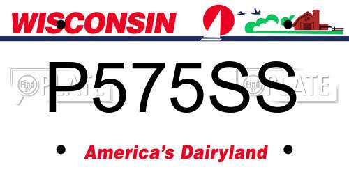 P575SS Wisconsin License Plate