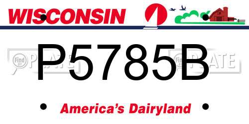 P5785B Wisconsin License Plate