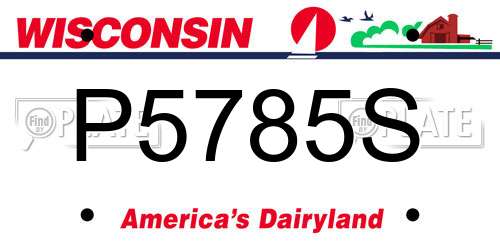 P5785S Wisconsin License Plate
