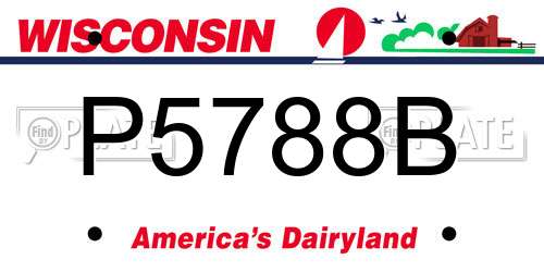 P5788B Wisconsin License Plate