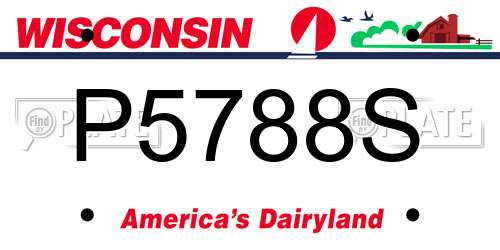P5788S Wisconsin License Plate